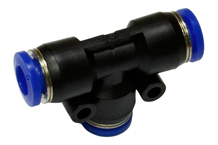 AF Hydro push-in union reducing tee, run and branch in two different tube sizes
