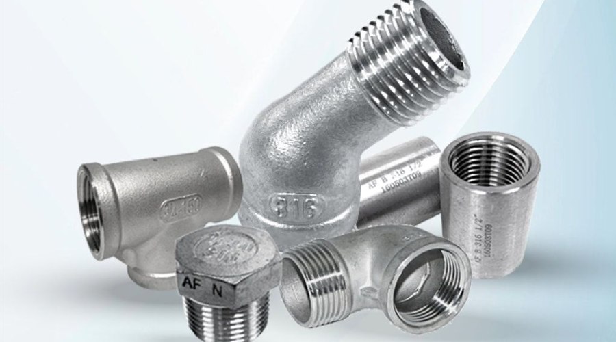 Stainless class 150 threaded pipe fittings, elbows, tees and sockets