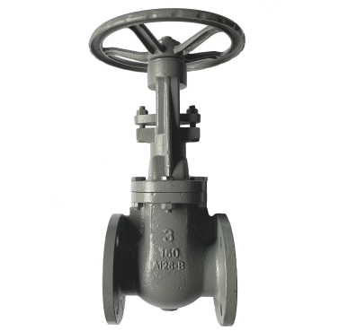 ANSI 150 cast iron gate valve showing the bolted bonnet and rising stem