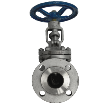 ANSI 150 cast steel globe valve showing the raised flange face, raised face and bolt holes