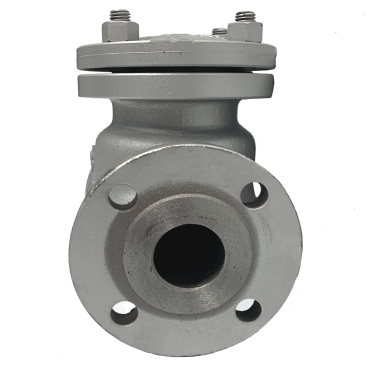 ANSI 150 cast steel swing check valve showing the bolted bonnet and stud bolting