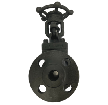 ANSI 150 forged steel gate valve showing the handwheel and rising stem