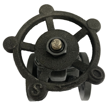 ANSI 150 forged steel gate valve showing the raised flange face and bolt holes