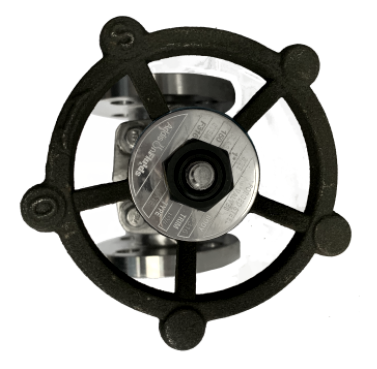 ANSI 150 SS316 gate valve showing the raised flange face and bolt holes