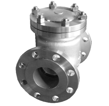 JIS 10K SS316 swing check valve showing the bolted bonnet and gasket joint