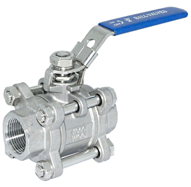 3 PC threaded stainless ball valve