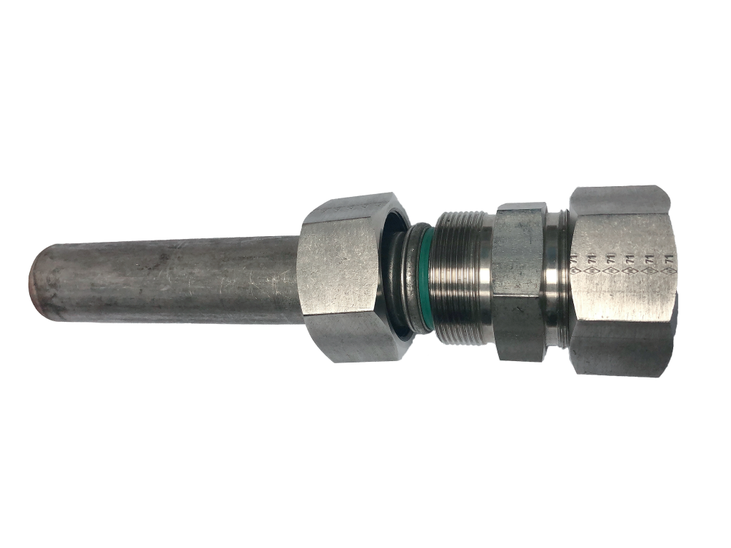 Walform tube made up to a union coupling with the union nut tightened