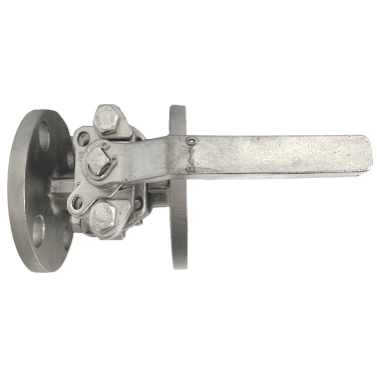 JIS 10K SS316 flange end ball valve viewed end on into the bore through the flange