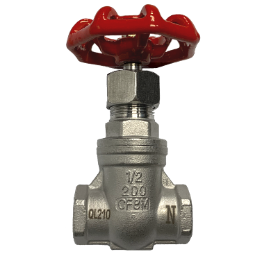 Threaded SS316 gate valve rated 200 PSI, BSPP or NPT