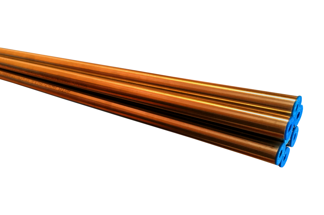 Copper pipe stock in the warehouse