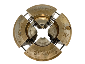 Walform clamping jaw, four brass segments on springs forming a collet, marked WFPlus12