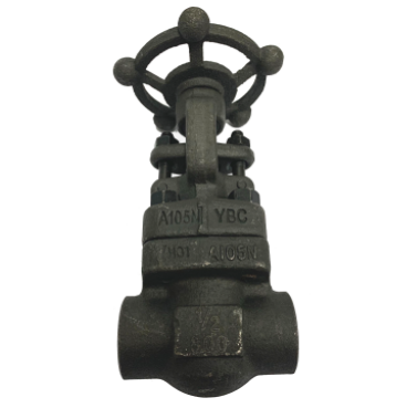 Socket weld forged steel gate valve showing the bonnet